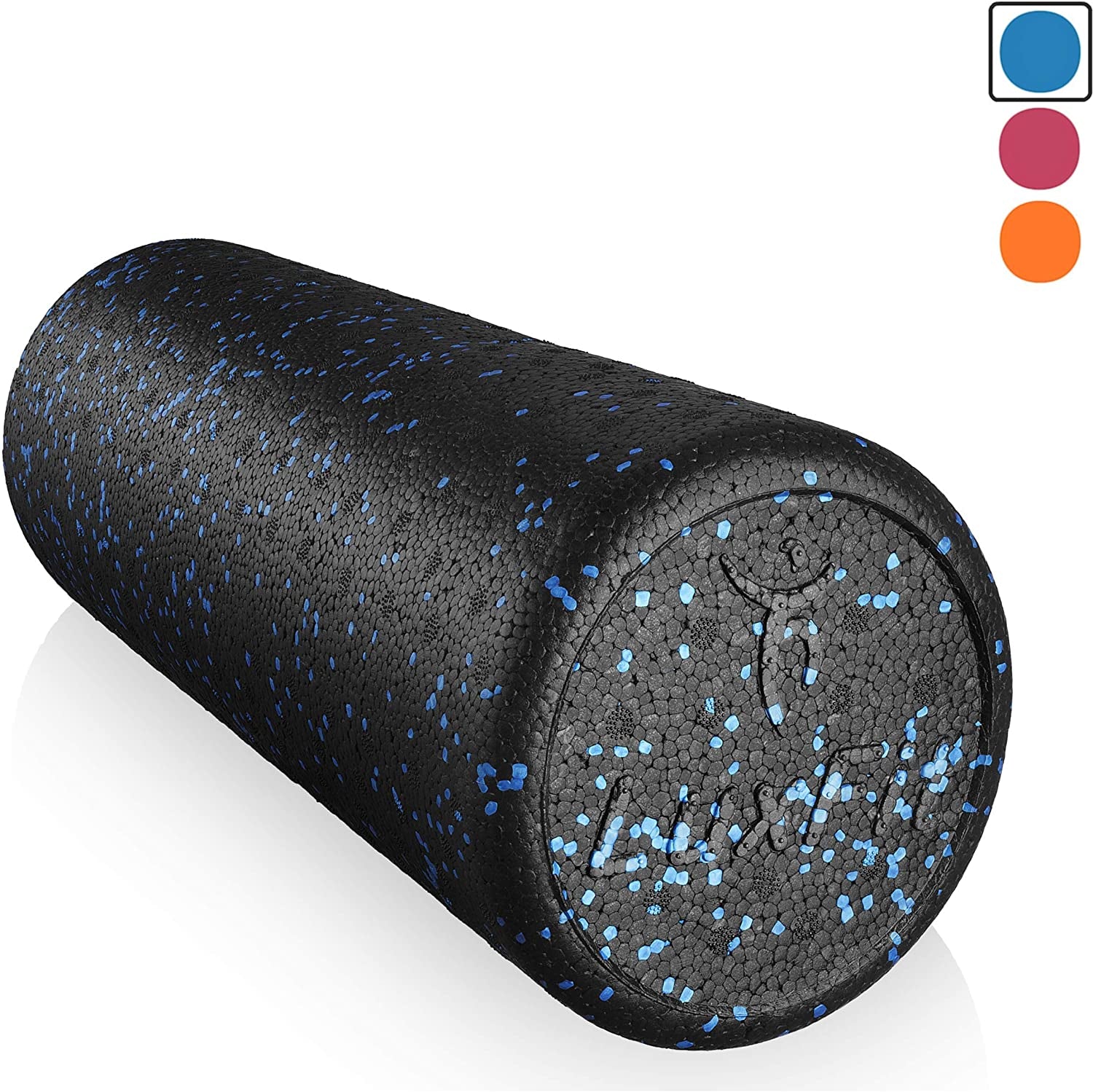 Speckled Foam Rollers 3 Year Warranty High Density for Physical Therapy Exercise Deep Tissue Muscle Massage. Back Leg and Body Roller (Blue, 12 Inch)