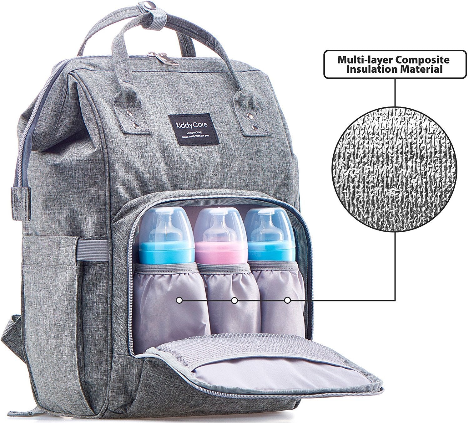 Diaper Bag Backpack | Baby Diaper Bags with Changing Station for Mom | Multifunction Travel Back Pack Maternity Baby Bags Waterproof Tote Bag Spacious, Unisex Stylish | Gray