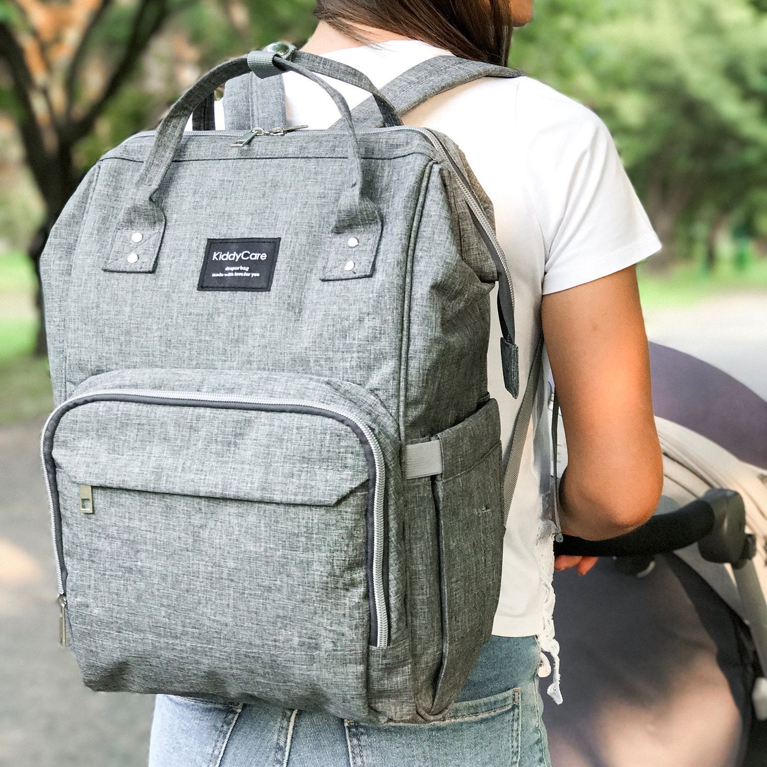 Diaper Bag Backpack | Baby Diaper Bags with Changing Station for Mom | Multifunction Travel Back Pack Maternity Baby Bags Waterproof Tote Bag Spacious, Unisex Stylish | Gray